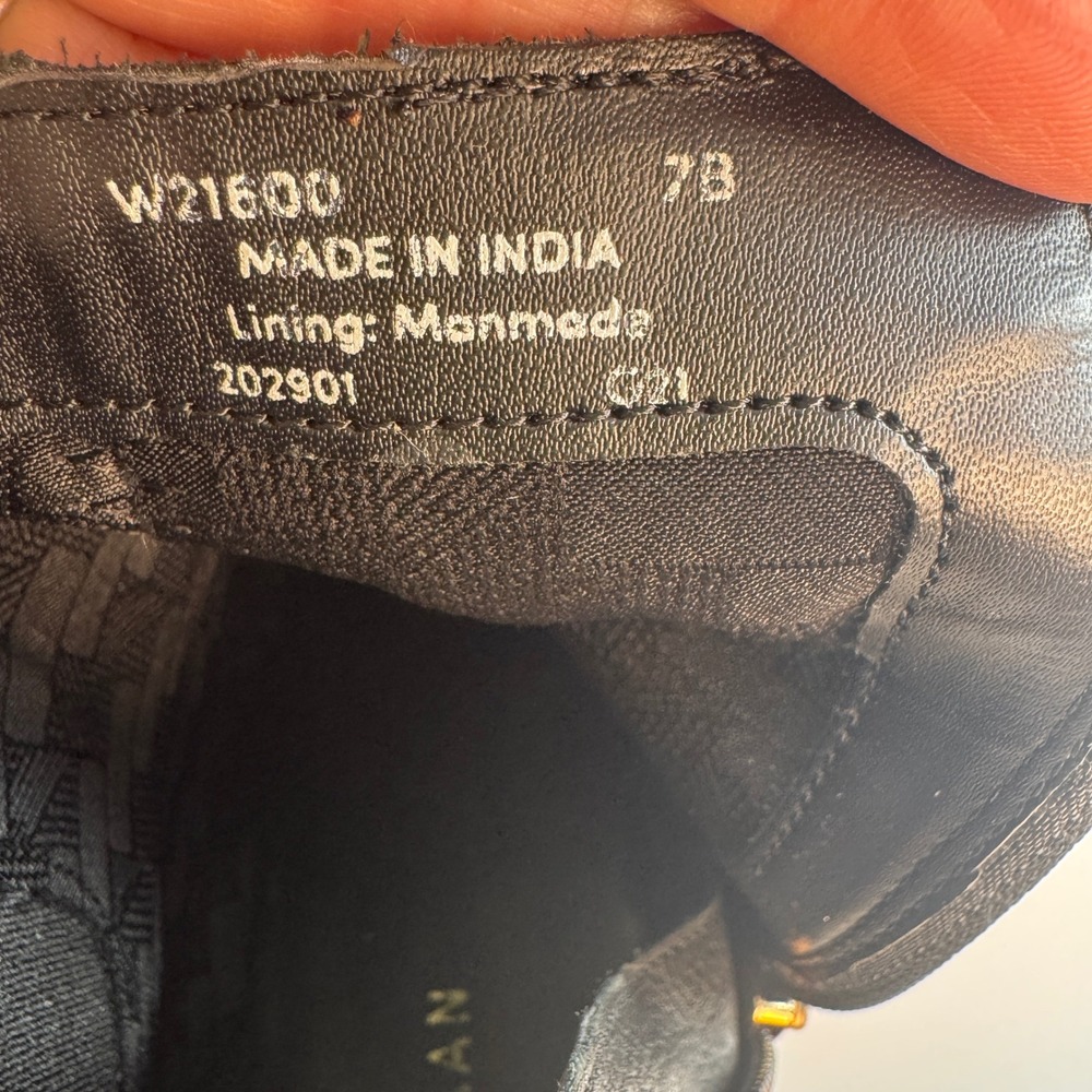 Cole Haan Addie Black Pebbled Leather Ankle Boots W21600 Block Heel Womens 7B - Picture 7 of 8